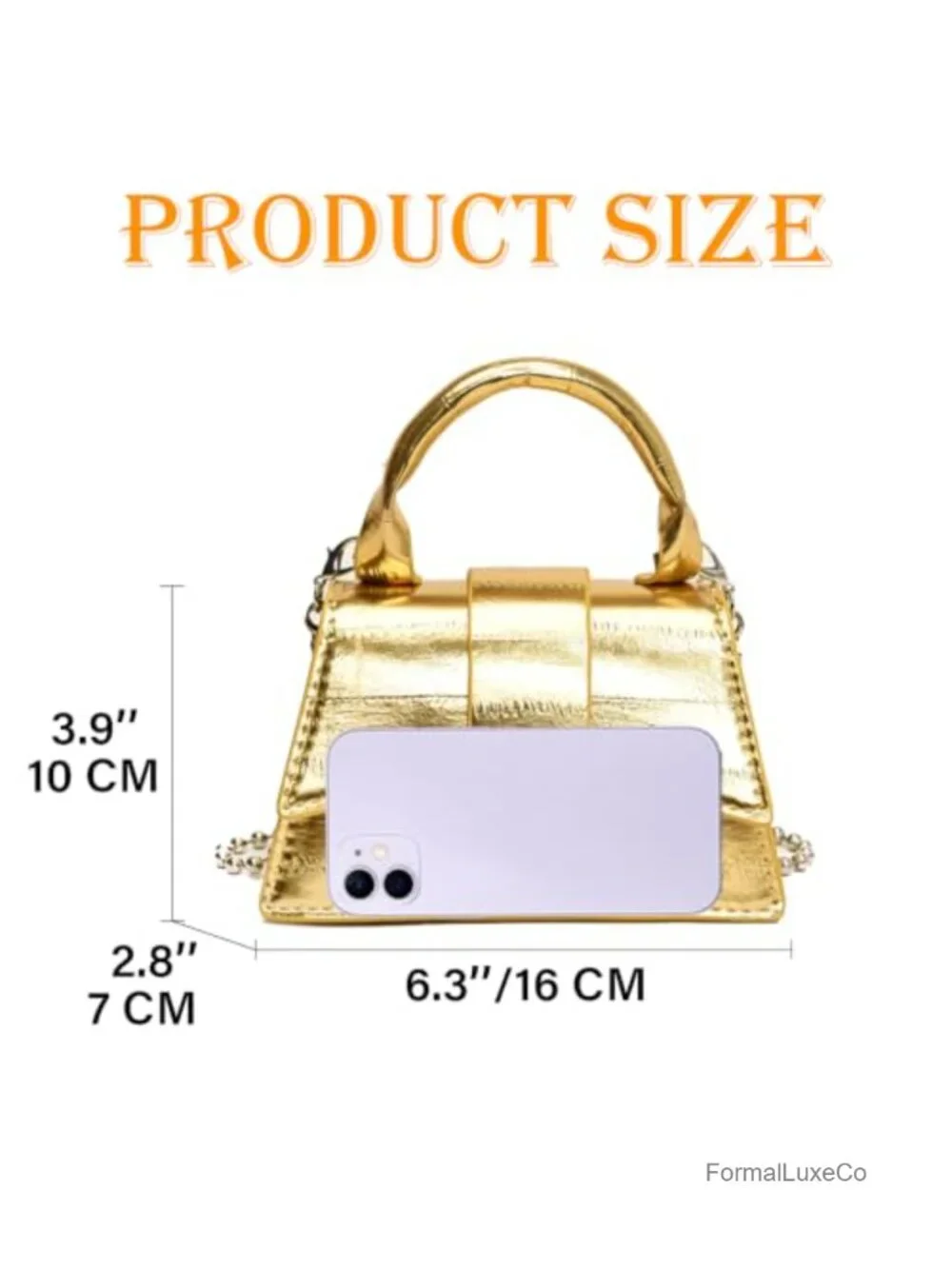 Faux Leather Mini Crossbody Handbag with Pearl Chain Strap for Prom Wedding